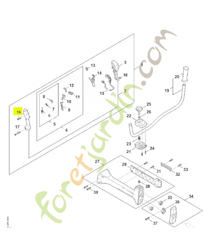 Vis cylindrique IS-P4x16 9074-478-3025. Pièce détachée Stihl