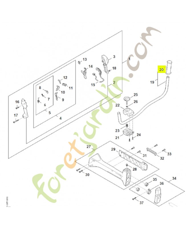 Poignee main gauche 4147-791-0302 - Pièce de détachée Sithl