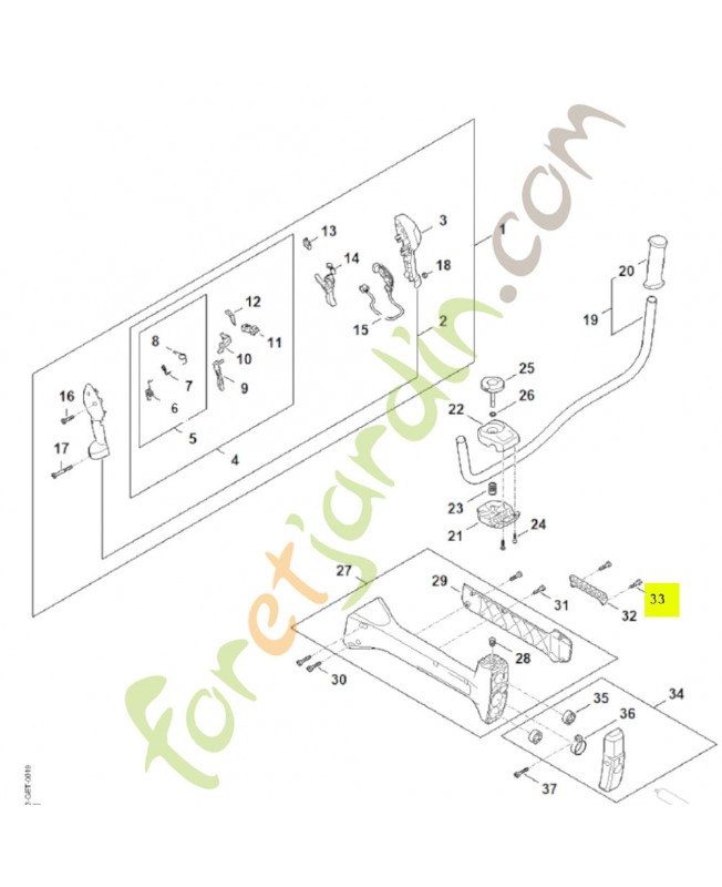 Vis cylindrique is-m 5x16 9022-341-0983. Pièce détachée Stihl