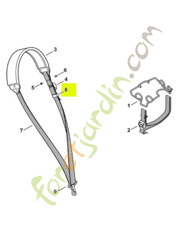 Boucle de réglage Stihl réf. 4119-718-6320. Pièce détachée Stihl