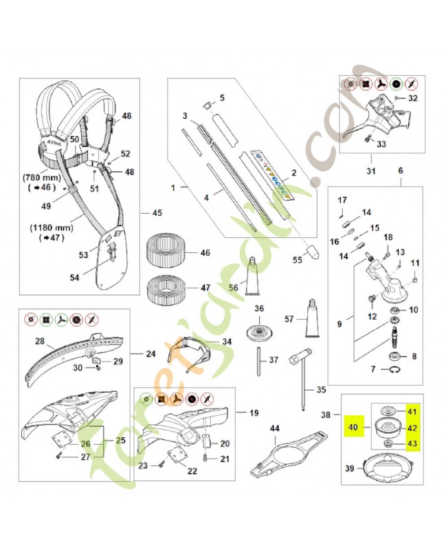 Jeu de pièces outils fs gc bc wc 4001-007-4400- Pièce détachée Stihl