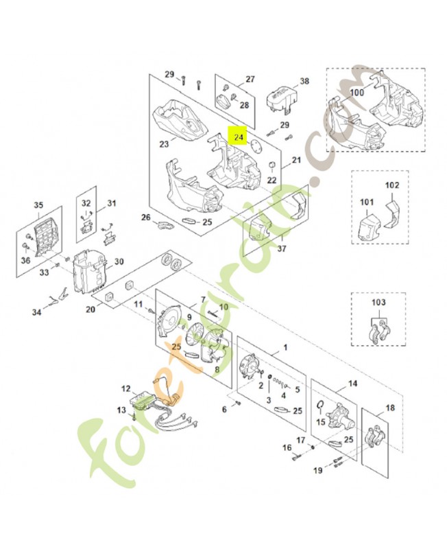 Plaque matricule fsa 200 r FA03-967-1520- Pièce détachée Stihl