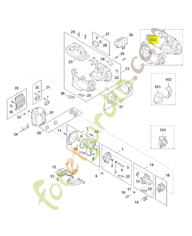 Carter moteur Stihl ref. FA03-600-0821