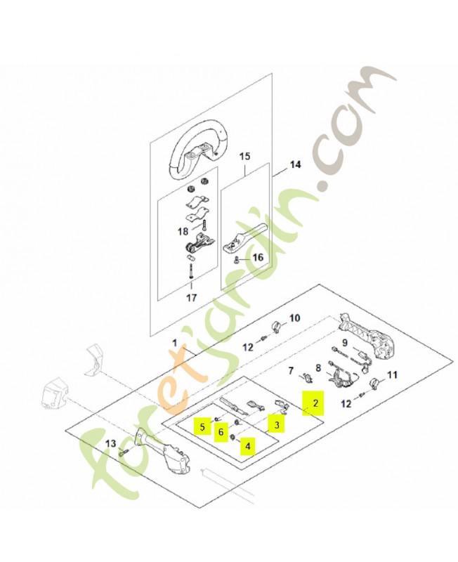 Jeu d'éléments de commande FA03-007-3820- Pièce détachée Stihl