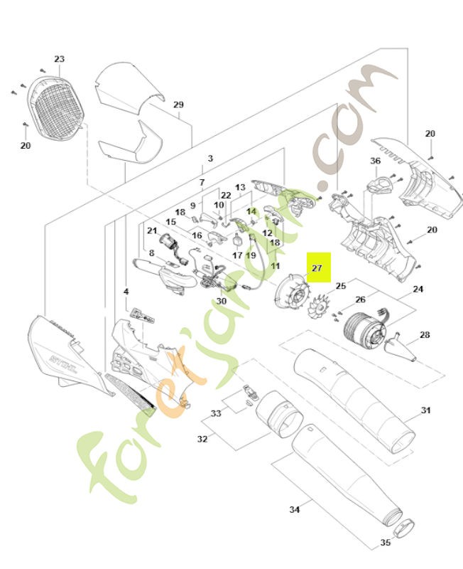 Cône d'entrée BA01-761-1101- Pièce détachée Stihl / Vicking