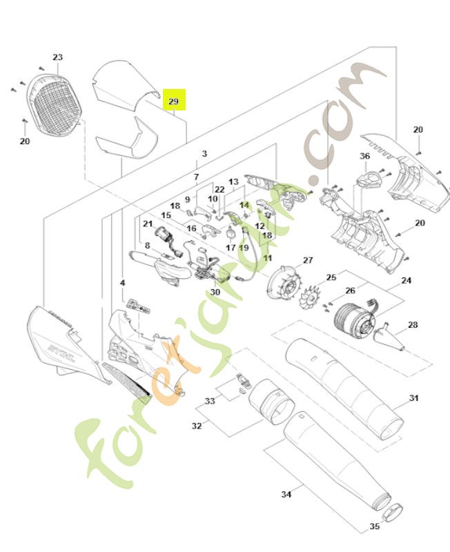 Canal d'admission BA01-760-9801- Pièce détachée Stihl / Vicking