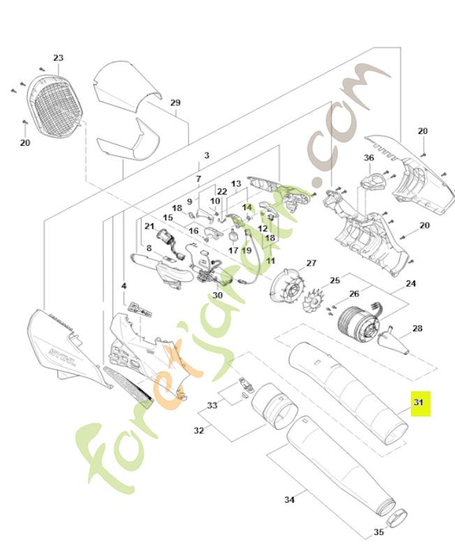 Tube de soufflage BA01-701-5400- Pièce détachée Stihl / Vicking