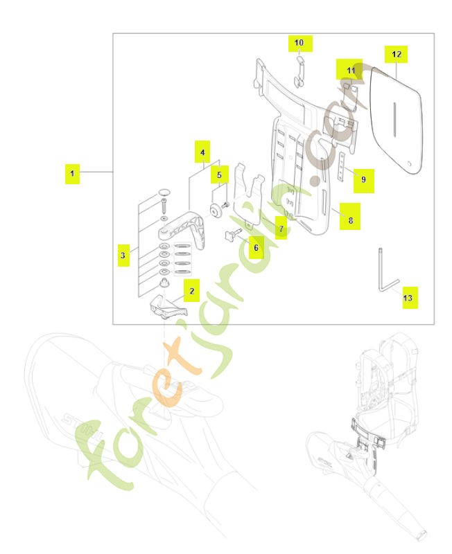 Système de portage à dos ba01-490-0400 - Pièce détachée Stihl / Vicking