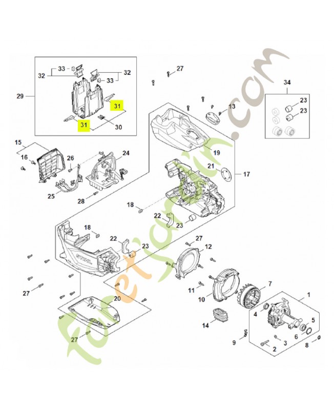 Ressort MA01-791-3100. Pièce détachée Stihl