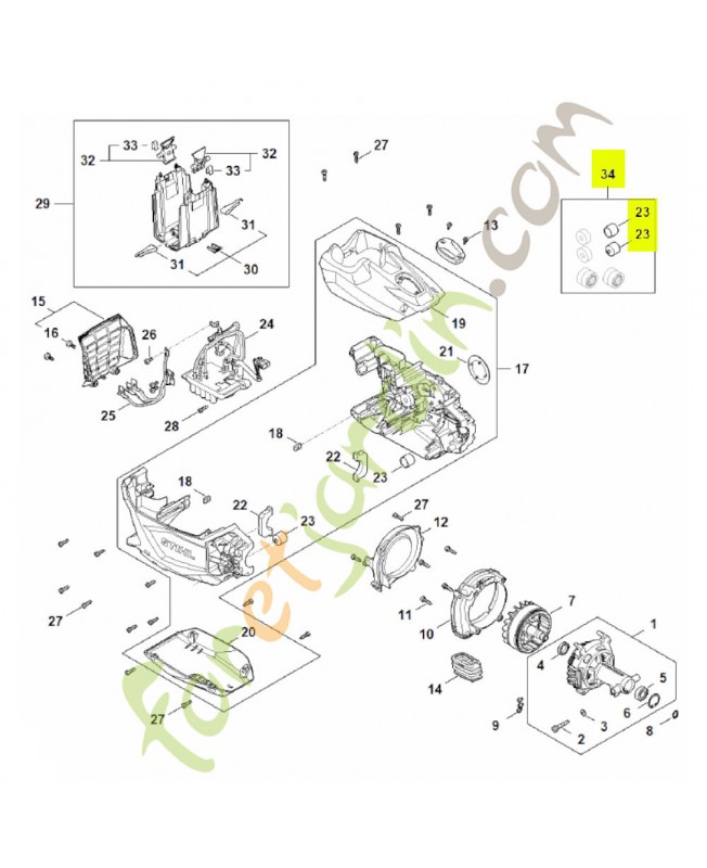 Jeu de butoirs FA09-007-4900 - Pièce détachée Stihl