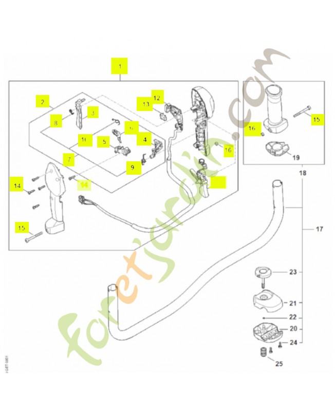 Poignée de commande FA09-790-1300 - Pièce détachée Stihl