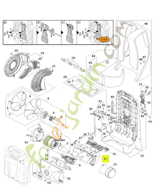Demi-carter du moteur BA03-602-3800- Pièce détachée Stihl / Vicking