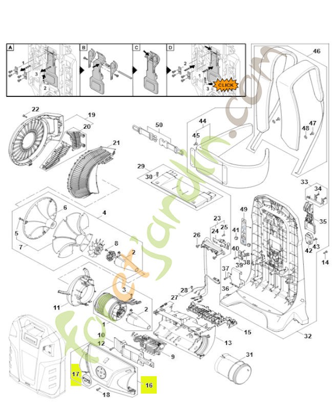 Demi-carter du moteur BA03-600-4700- Pièce détachée Stihl / Vicking