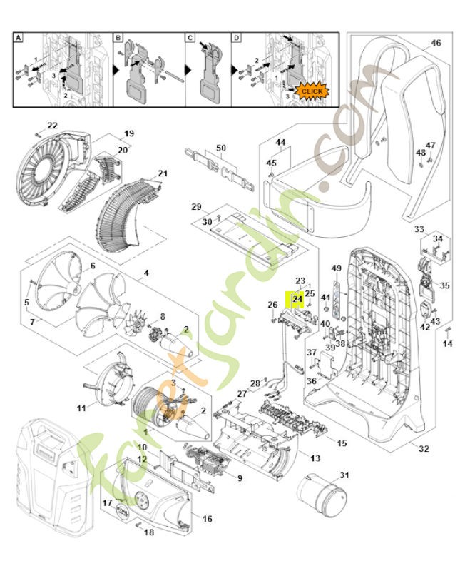 Couvercle BA03-432-0600- Pièce détachée Stihl / Vicking