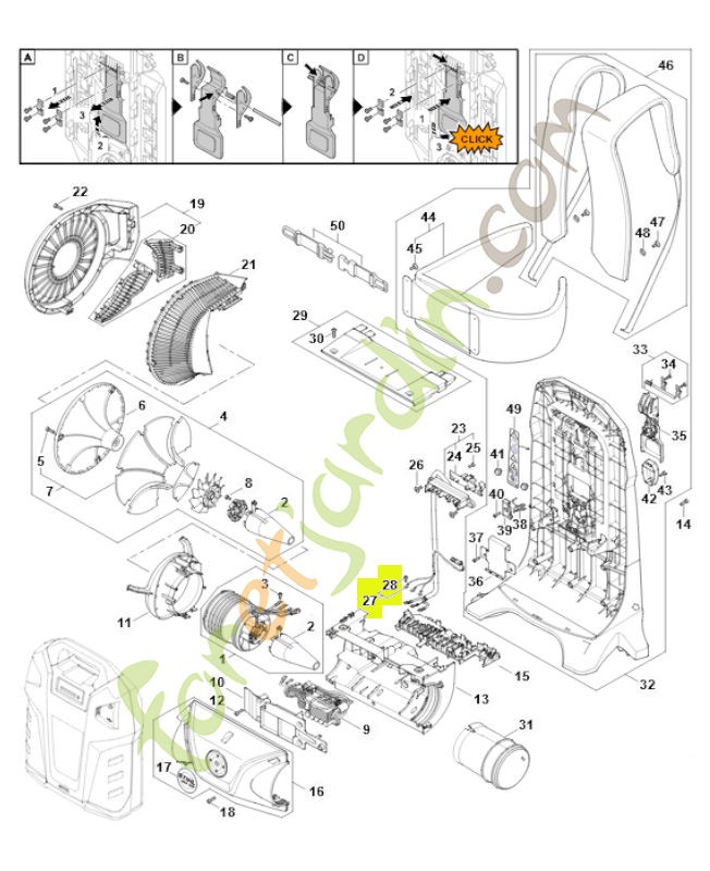 Faisceau de câbles BA03-430-2201- Pièce détachée Stihl / Vicking