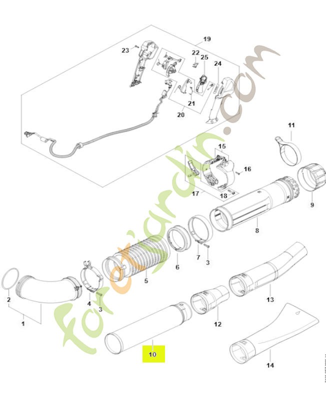 Tube de soufflage 4282-701-5408- Pièce détachée Stihl / Vicking