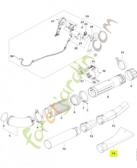 Buse plate coudé 4282-708-6304. Pièce détachée Stihl / Vicking