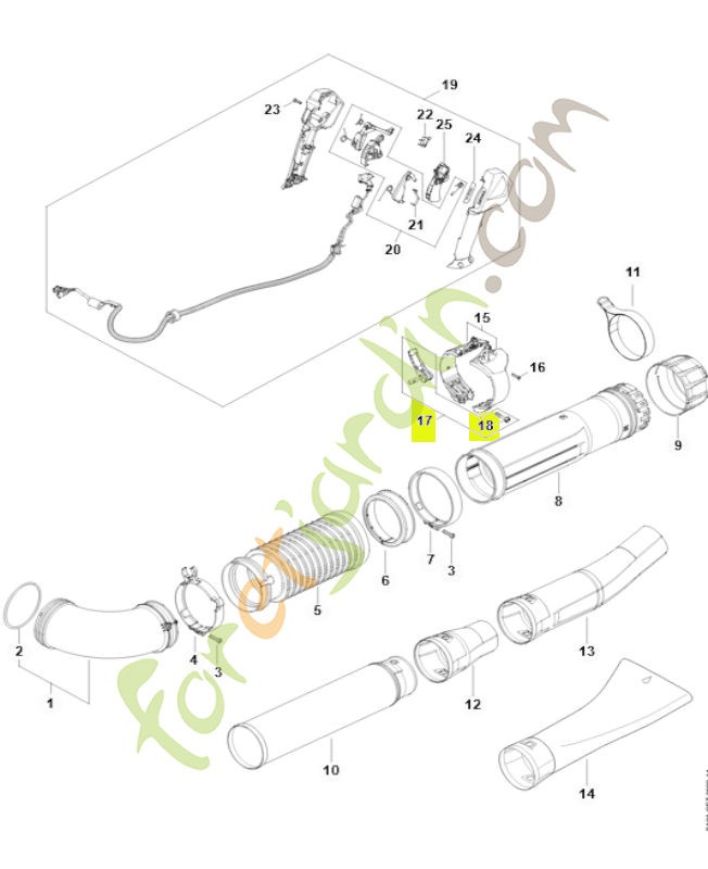 Levier de serrage 4282-740-5300 - Pièce détachée Stihl / Vicking