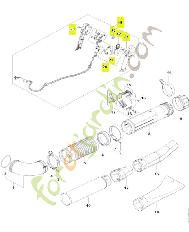 Poignée de commande BA03-790-1301 - Pièce détachée Stihl / Vicking