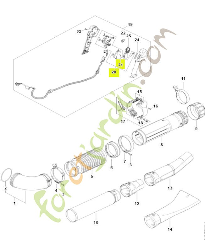 Jeu d'éléments de commande BA03-007-3800- Pièce détachée Stihl / Vicking
