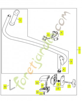 Poignée tubulaire 4282-790-1700. Pièce détachée Stihl / Vicking