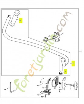 Poignée tubulaire 4282-790-1701. Pièce détachée Stihl / Vicking