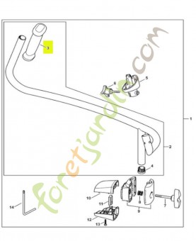 Poignée gauche 4128-791-0300. Pièce de rechange Sithl