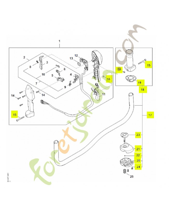 Poignée tubulaire FA09-790-1700- Pièce détachée Stihl