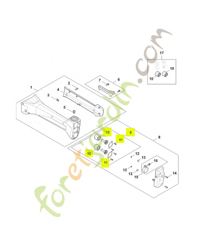 Bouchon de palier AV FA09-790-3800- Pièce détachée Stihl