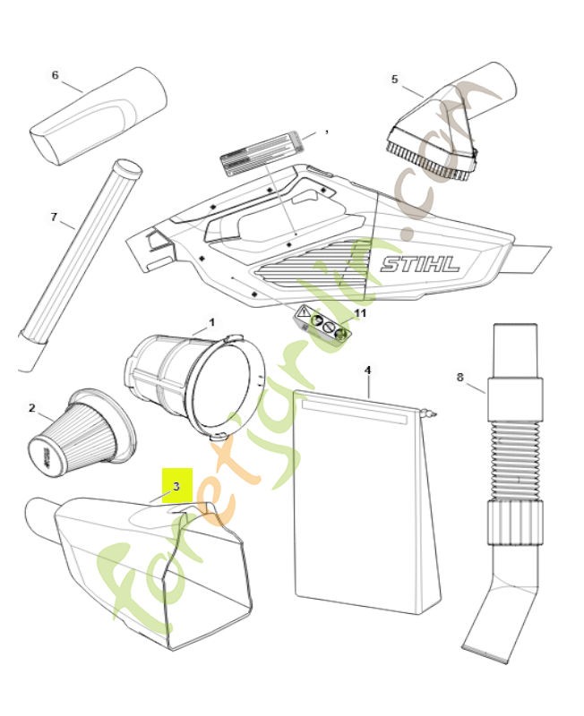 Réservoir de liquide SA03-700-0800- Pièce détachée Stihl / Vicking