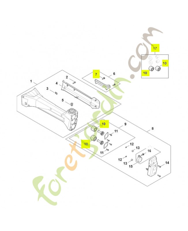 Jeu de butoirs FA09-007-4900 - Pièce détachée Stihl