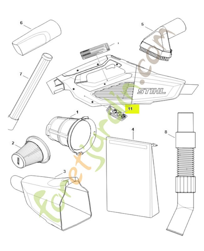 Pictogramme d'avertissement SA03-967-7300- Pièce détachée Stihl / Vicking