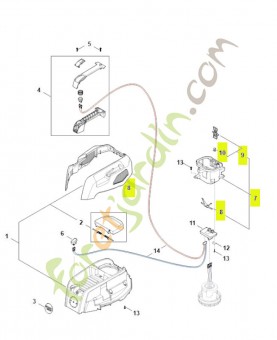 Logement pour batterie SA04-400-9402- Pièce détachée Stihl / Vicking