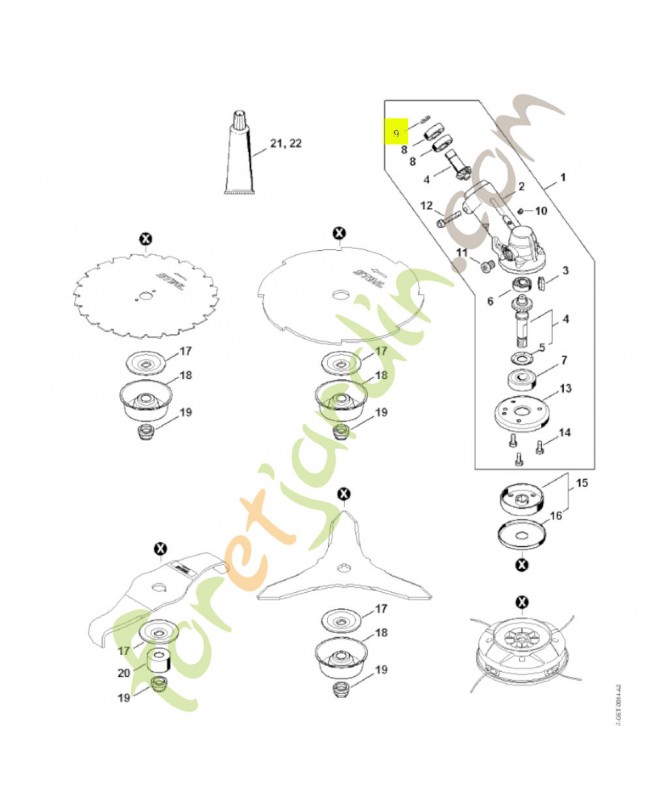 Circlips 12x1 9455-021-1131. Pièce détachée Stihl