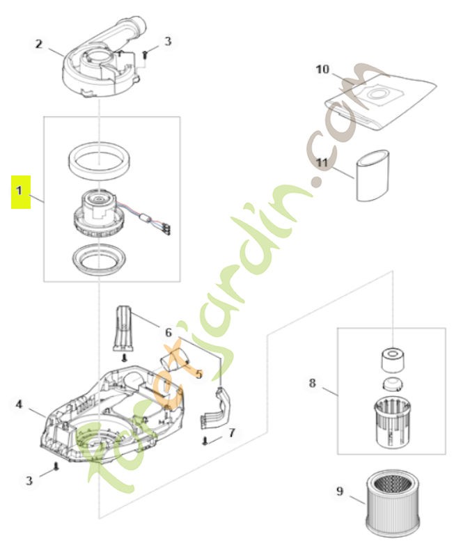 Moteur électrique SE04-600-0201- Pièce détachée Stihl / Vicking