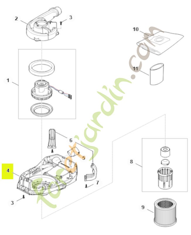 Carter moteur SA04-600-0801- Pièce détachée Stihl / Vicking