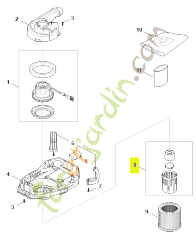 Cage de filtre SE04-703-5500- Pièce détachée Stihl / Vicking