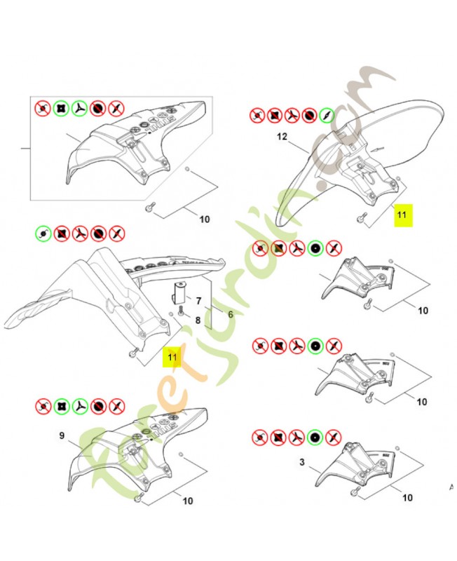 Jeu de pièces de vis 0000-007-1902- Pièce détachée Stihl