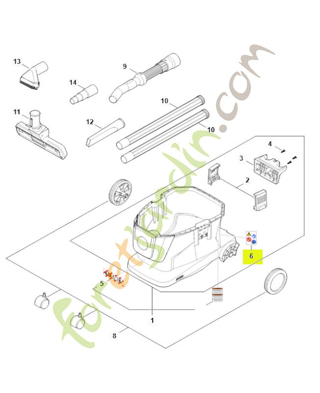 Pictogramme d'avertissement SA04-967-7300- Pièce détachée Stihl / Vicking