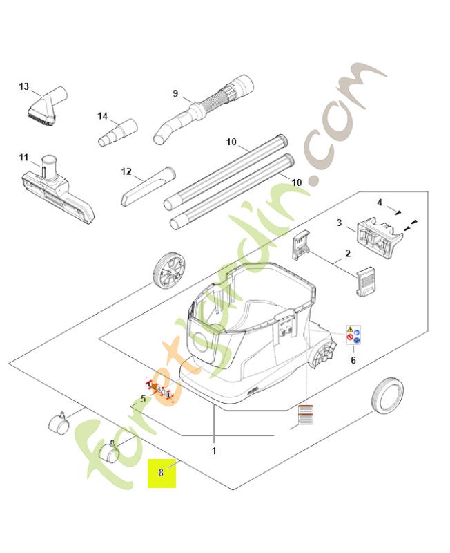 Kit de montage de roues SE01-007-2100- Pièce détachée Stihl / Vicking