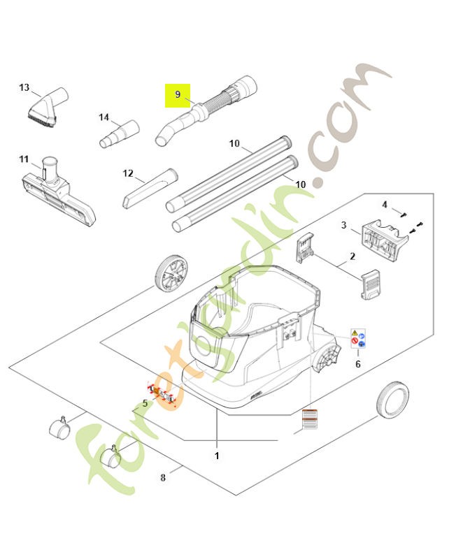 Tuyau flexible d'aspiration SA04-501-0800- Pièce détachée Stihl / Vicking