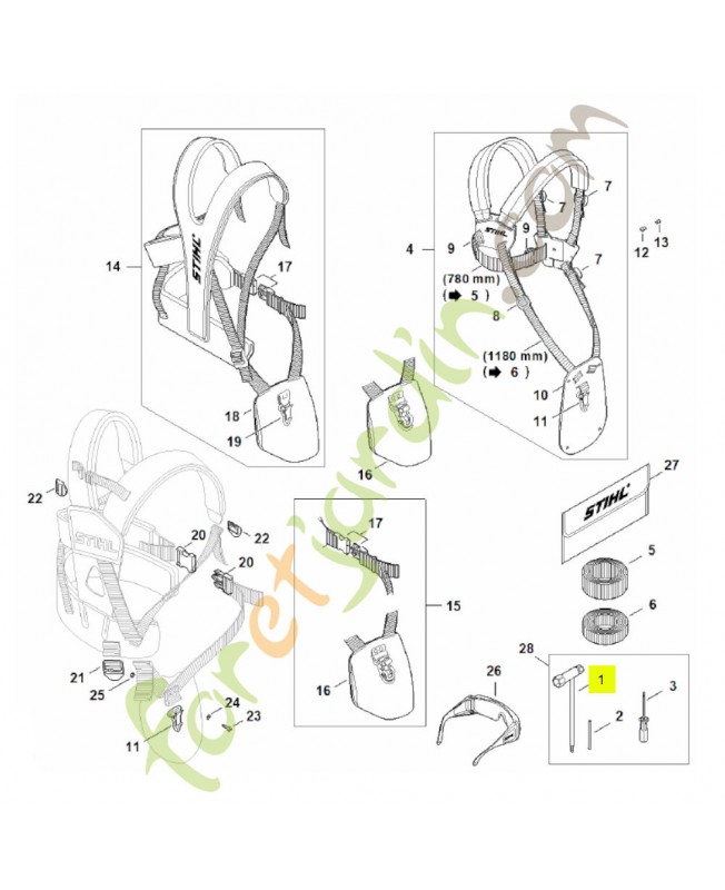 Clé multiple 4128-890-3400. Pièce détachée Stihl