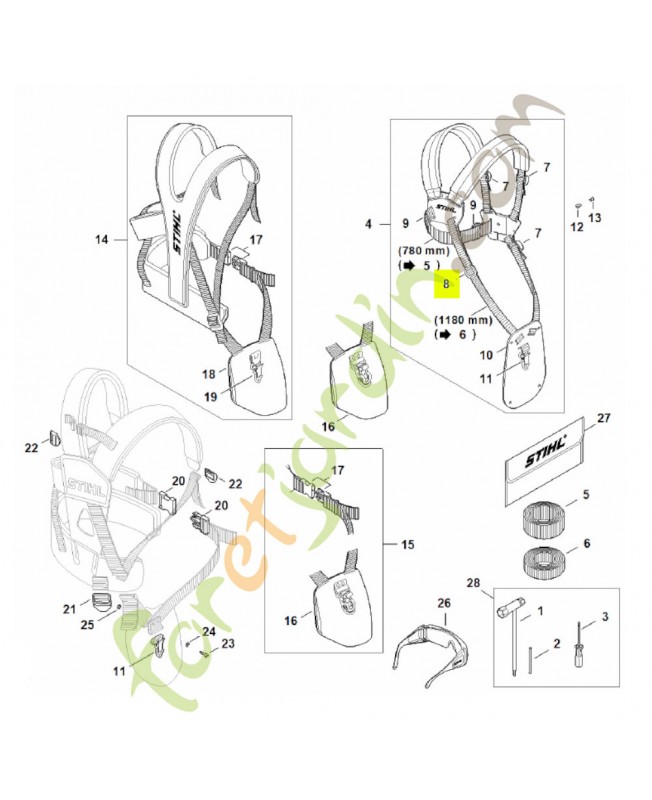 Boucle de réglage 25 mm 4119-718-6300- Pièce détachée Stihl
