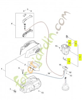 Logement pour batterie SA04-400-9403- Pièce détachée Stihl / Vicking