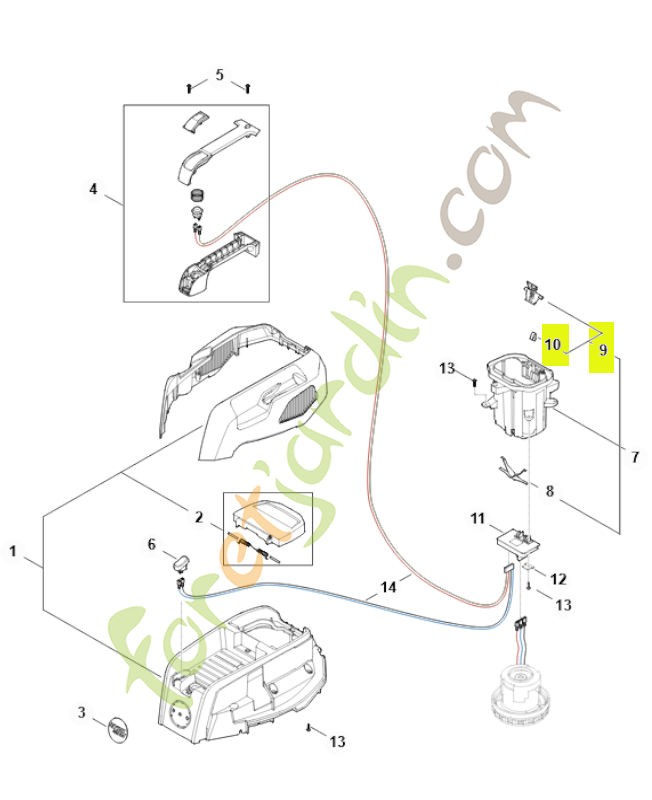Levier d'arrêt SA07-430-9800- Pièce détachée Stihl / Vicking