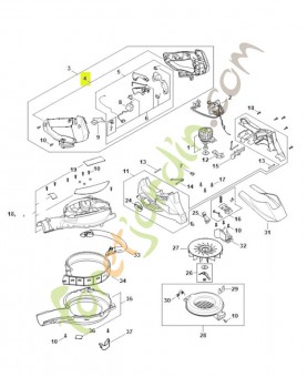 Monture de poignée SA02-790-1100 - Pièce détachée Stihl / Vicking
