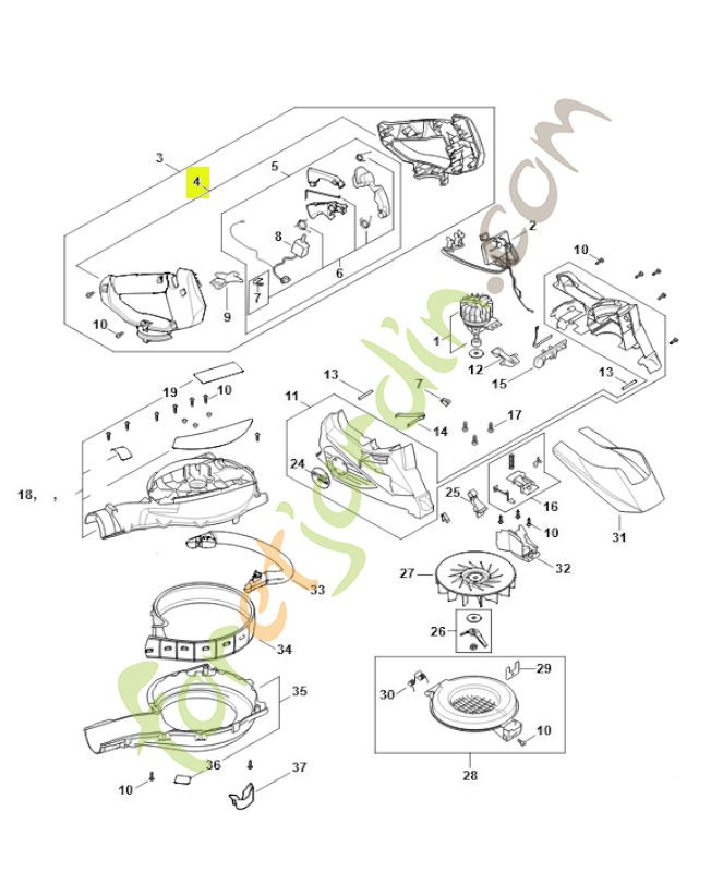 Monture de poignée SA02-790-1100 - Pièce détachée Stihl / Vicking