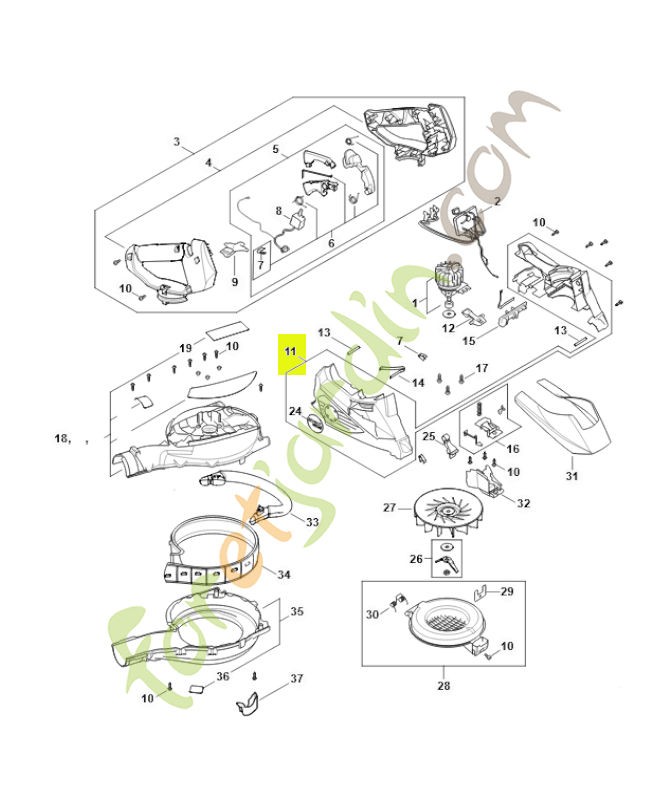 Carter moteur SA02-600-0802 - Pièce détachée Stihl / Vicking