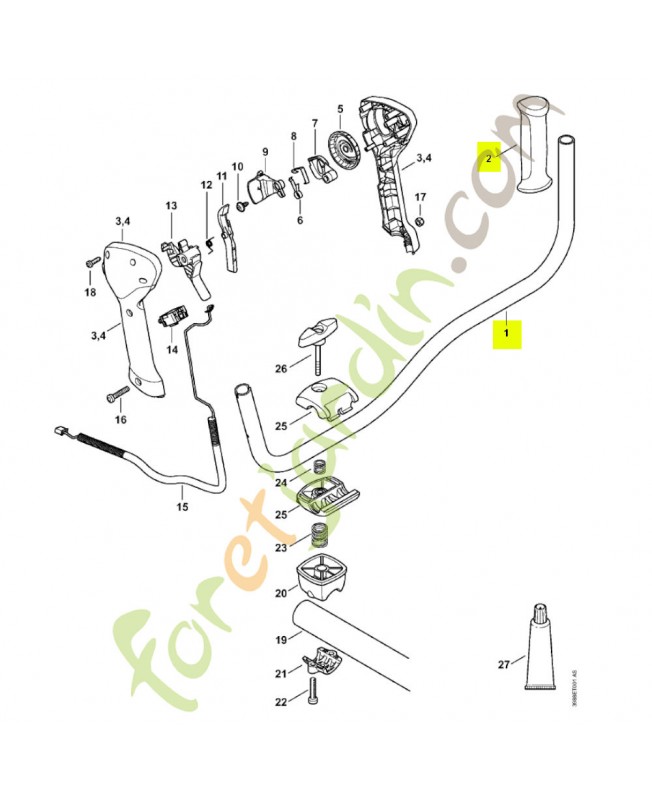 Poignee tubulaire 4147-790-1704- Pièce de détachée Sithl