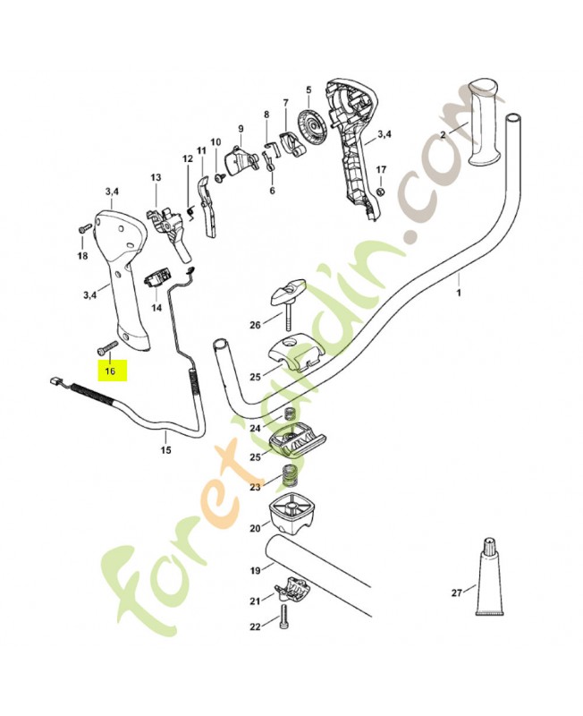 Vis cylindrique is-m5x30x22-10.9 9022-346-1069  - Pièce détachée Stihl
